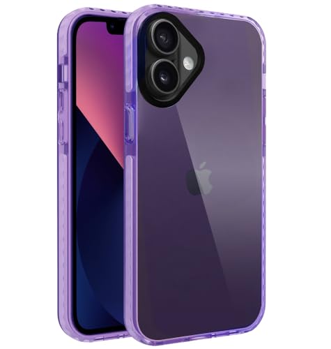 Image of A rtistque Ultra Stylish Back Cover Case for iPhone 16 | Premium Shockproof TPU | Transparent | Protective Design | Bumper Back Cover - Purple