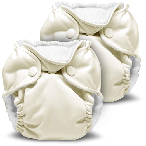 Image of Kanga Care Lil Joey Newborn All in One AIO Cloth Diaper (2pk) Almond 4-12lbs