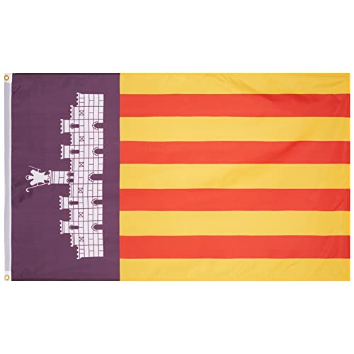 MUWO Bandera de 16 estados alemanes + Mallorca 90 x 150 cm, bandera de jardín de doble cara, resistente a la intemperie, bandera de país de Alemania, con ojales metálicos. (Palma de Mallorca)