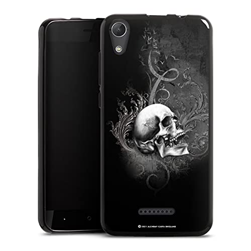 DeinDesign Coque en Silicone Compatible avec Wiko Lenny 4 Étui Silicone Coque Souple Gothique Crâne Têtes de Mort