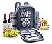 Mochila de picnic para 2 personas Hamper con juego de vajilla y manta