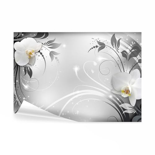 decomonkey Fototapete Abstrakt Orchidee 350x256 cm XL Tapete Wandbild Wandbild Bild Fototapeten Tapeten Wandtapete Wandtapete Blumen Ornament Modern