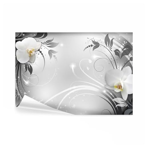 decomonkey Fototapete Abstrakt Orchidee 350x256 cm XL Tapete Wandbild Wandbild Bild Fototapeten Tapeten Wandtapete Wandtapete Blumen Ornament Modern
