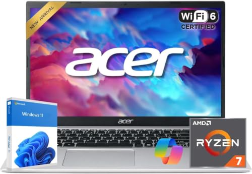 Image of Acer Aspire Go 15.6 inch Business Laptop, AMD Ryzen 7 7730U 8-Core 16-Thread, 8GB RAM, 256GB SSD, FHD Display, Wi-Fi 6, Windows 11, Built for Powerful Multitasking
