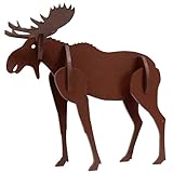 Little & Wood: Woodlet: Medium - Moose - Brown, 3D Wooden Kit-Set, Animal Puzzle, Easy Assembly, Pop Build Fun, 100% Sustainably Sourced Wood, Ages 6+