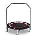 Alritz Fitness Trampoline with Handle, 40-inch Foldable Workout Rebounder with Handrail | Stable Exercise | Safe and Secure | Long Lasting Bungees | Cardio Training | for Kids and Adults (Black)