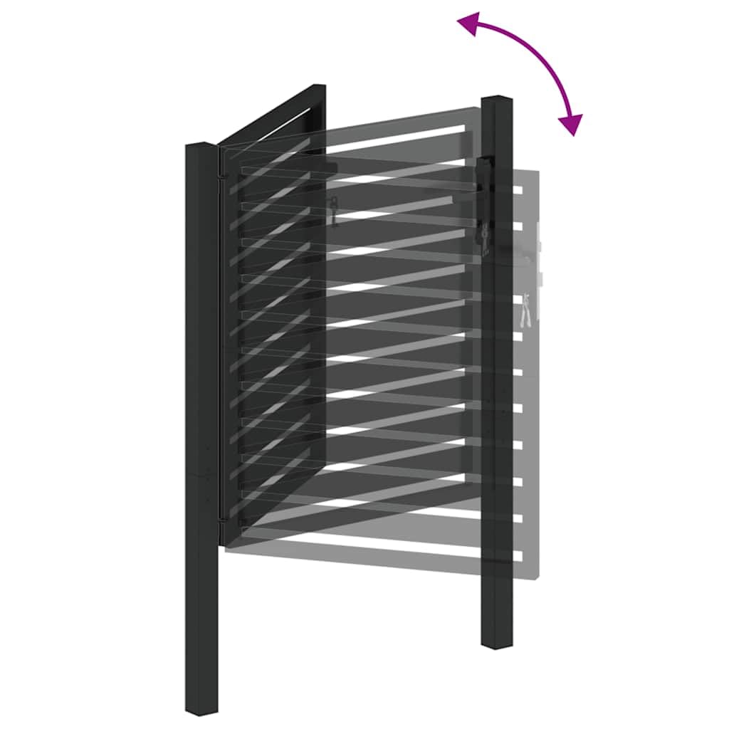 vidaXL Puerta de jardín con Cerradura de Aluminio Negra 100x100 cm, Puerta de jardín de Metal, Puerta de jardín Delantera, Puerta de Seguridad
