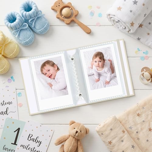 Vienrose Polaroid Fotoalbum Einsteckalbum Photo Album für Fujifilm Instax Mini Film Stoffgebunden Kompatibel mit Mini 12 11 9 und Polaroid Snap PIC-300 52 Taschen, Beige