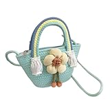 Gyios Bolsas De Playa Bolsa De Mano De Cabecera De Algodón De Moda - Bolso Versátil con Patrón De Flores Y Manijas del Arco Iris-green-30 * 15
