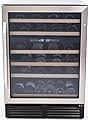 Avanti WCR496DS Wine Cooler Freestanding Dual Zone with Temperature Control Holds Up to 49 Bottles, Stainless Steel Construction with Glass Door, Black