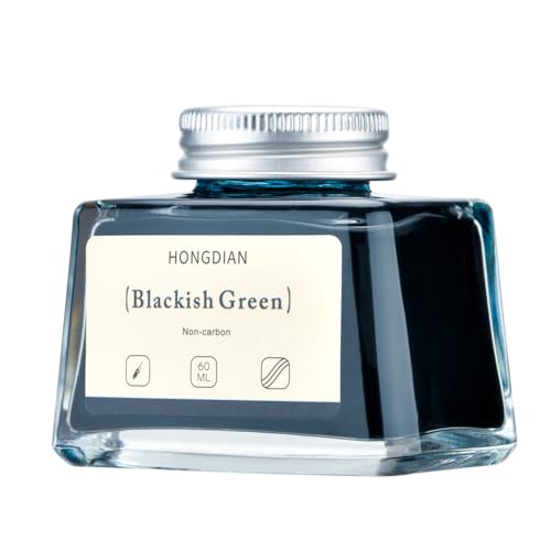 Image of Asvine Hongdian Fountain Pen Bottled Ink Blackish Green, 60ml Fountain Pen Bottled Ink, Non Carbon