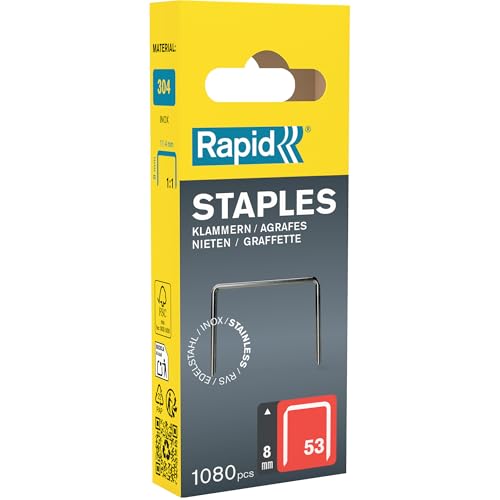 Rapid Tackerklammern Edelstahl Typ 53, 8 mm, V2A Feindrahtklammern – Ansicht 8