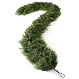 Guirnalda de cedro artificial de 10 pies, guirnalda de cedro de alta densidad compuesta por 300 unidades de hojas