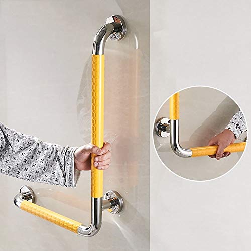 Barre d'appui de sécurité blanche coudée gauche pour douche