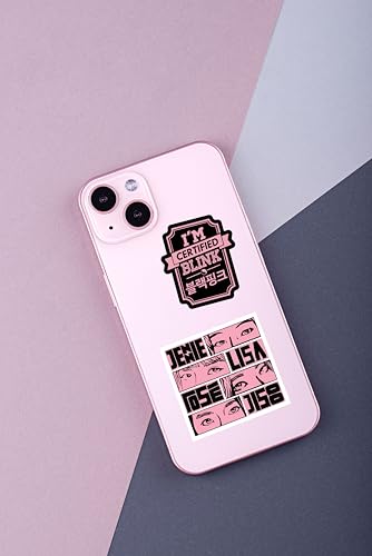 Image of K-Pop Aesthetic Sticker Pack - Black Pink Inspired Vinyl Stickers for Laptop, Phone, Water Bottle & Journals (Waterproof, Scratchproof, HD Quality)