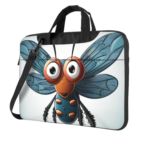 Sac à bandoulière pour ordinateur portable imperméable avec poignée et motif ailes d'insectes