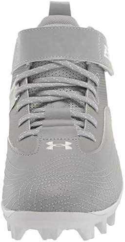 Under Armour Men's Harper 7 Mid Rubber Molded Cleat Shoe, (101) Baseball Gray/Baseball Gray/White, 11 | Image 1