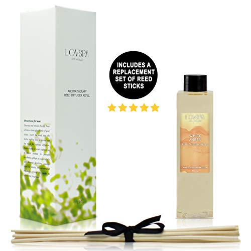 LOVSPA White Amber Reed Diffuser Oil Refill with Reed Sticks – A Powerful