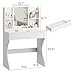 Vinabilia Small Vanity Desk with Mirror and Lights, Makeup Vanity with Storage Drawer, 2 Shelves and 3 Compartments - White