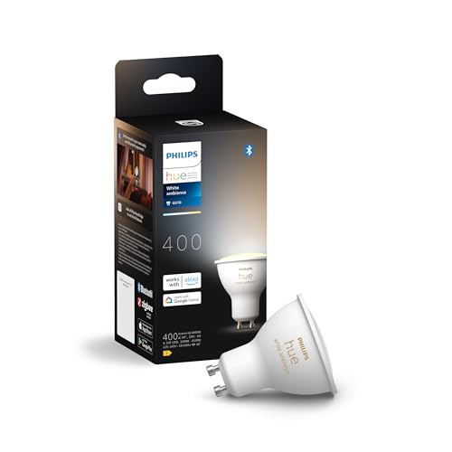 Philips Hue Starterpaket - GU10 - mit 6 Spots - Warmes bis kühles weißes Licht - Inkl. 1 Brücke - Hue White Ambiance - 4