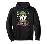 little brother elf - costume da elfo abbinato, per natale felpa con cappuccio