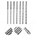 Luxshiny 7pcs 160mm Two-Groove Round Shank Drill Bit Set Cross Head for Concrete Heavy-Duty Drilling, Industrial Multipurpose Drilling Accessory Kit for Electric Hammer