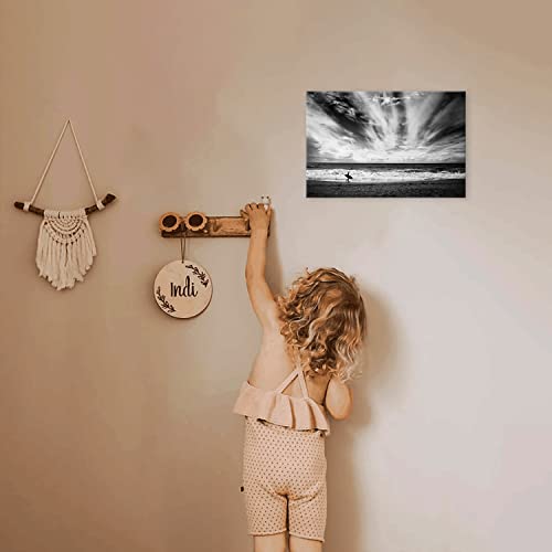 Canvas Prints Wall Art For Home And Office Wall Decoration Black And White Beach And Seascape Canvas Artwork Print Painting Picture Landscape Modern Abstract Framed Wall Art For Living Room Bedroom Kitchen 08X12Inch #TOP2