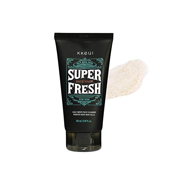 KKEUL-Korean-Skin-Care-Exfoliating-Foaming-Face-Wash-for-Men--Daily-Facial-Scrub-and-Pore-Cleanser-for-DryOily-Skin--Removes-Excess-Sebum-and-Blackheads-Helps-Shrink-Pores-with-Walnut-Shell-Powder Exfoliating Foaming Face Wash for Men, Korean Skin Care Daily Facial Scrub and Pore Cleanser, Removes Excess Sebum and Blackheads, Shrink Pores with Natural Walnut Shell Powder
