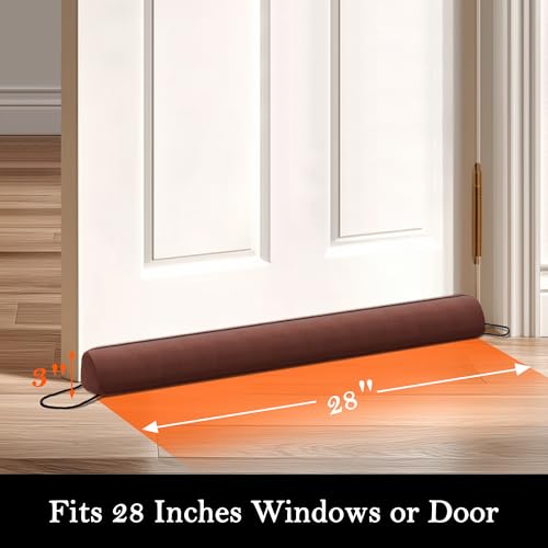 Image of Sunolga Door Draft Stopper, Removable Washable Cover, 28 inch, Brown
