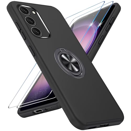 Vaki Handyhülle für Samsung Galaxy S23 Hülle mit Schutzfolie, Schutzhülle Galaxy S23 Case mit 360° Magnetischer Ring Stä...