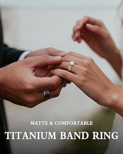 tigrade 4mm 6mm 8mm 10mm titanium rings blacksilvergold wedding band matte comfort fit for men women size 3-15