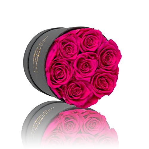 NATROSES 7 Piece Preserved Roses in a Box, Preserved Flowers for Birthday, Flower Gifts for Mothers Day (Hot Pink) - Image 3