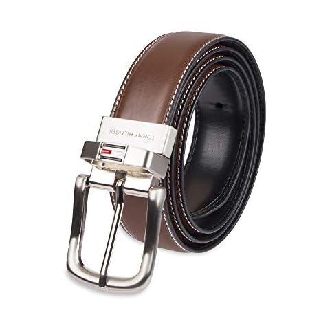Tommy Hilfiger Men's Reversible Brown/Black Belt Cover