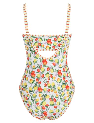Image of ZAFUL Bikini Sets for Women Color Block Ruched Bandeau Bikini V Neck Tummy Control Swimsuit Romper 2 Piece Bathing Suit