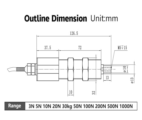 Sensor tensión cable uniaxial de 10N que soluciona errores de pesaje mecánico 6