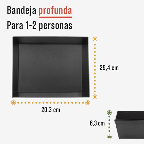 Miniatura 2 de Chef Pomodoro Bandeja Pizza Horno Estilo Detroit - Bandeja Horno Aluminio Anodizado Duro - Bandeja Horno Rectangular Con Pre Tratamiento De La Superficie - Molde Pizza Horno 25 X 20 Cm