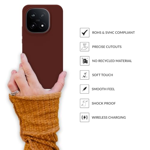 Image of SPRIG Compatible with IQOO 15 5G SilkTone Silicone Back Cover Drop Tested Shock Proof Mobile Case for Men, Women, Boys and Girls with Camera Protection (Dark Brown)