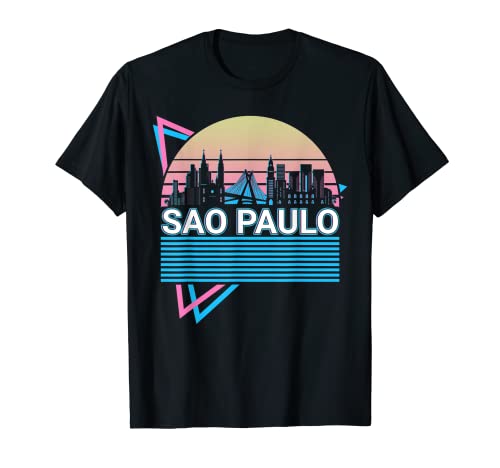 Sao Paulo City Skyline Paisaje urbano retro Camiseta