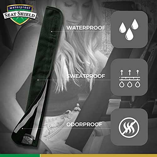 Waterproof Seatshield Seatbelt Covers - Comfort Removable Car Seat Belt Cover For Women, Men, Kids - Black 20 In Long Waterproof Seat Belt Cushion With Protection From Sweat And Odor For All Vehicles #TOP2