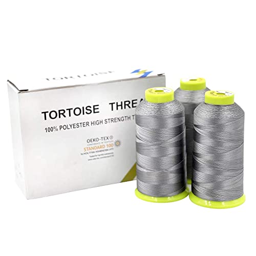 Tortoise 3 Cones Heavy Duty Thread Of 2000 Yards Each Spool Uv Resistant High Strength Thread # 69 T70 Size 210D/3 For Upholstery,Leather ,Purses,Outdoor,Beading,Canvas Color Black #TOP3
