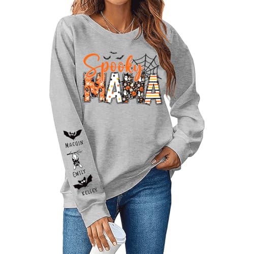 Personalized Spooky Grandma Sweatshirt - Custom Mama Halloween Shirt for Women, for Mimi3