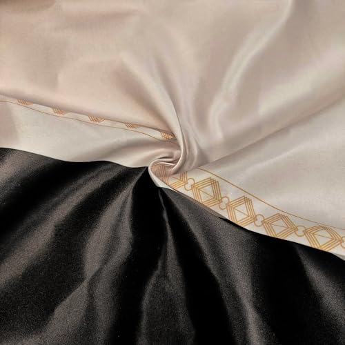 Image of Stoa Paris 300TC UltraSatin Super Size 7 Piece Comforter Set, 274cm x 274cm Ideal for King & Double Bed, Gentle on Skin & Hair, Fade & Wrinkle Resistant, Home Decor, Quick Dry, Coronation - Black