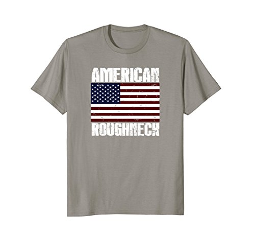Mens Roughneck Shirt Men American Flag Tee Drill Baby Drill Oil
