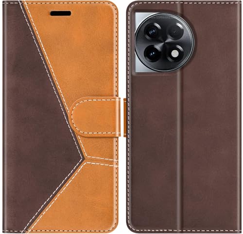 Image of ClickCase Trend Series for OnePlus 11R 5G Leather Wallet Flip Case Magnetic Closure Flip Cover for for OnePlus 11R 5G (Tan & Brown)