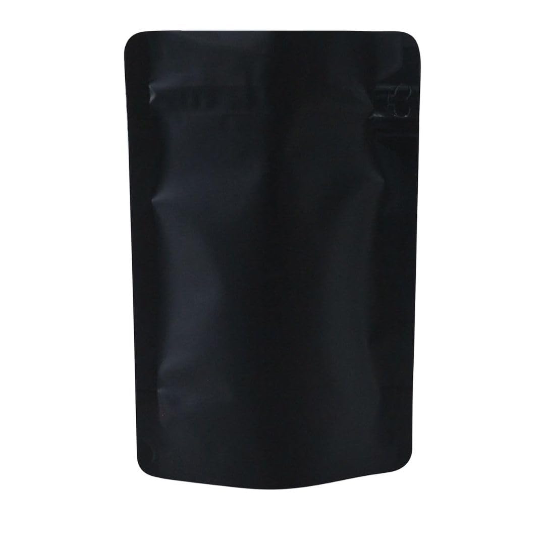 Sthavar 50 Pack Resealable Mylar Stand Up Pouch for Food Storage - avalable in 4 different sizes Smell Proof Packaging Bag, Heat Sealable Foil Zipper Bags, Sample Pouches – Black (100 gm) (B0D63D893L) Amazon Price History, Amazon Price Tracker