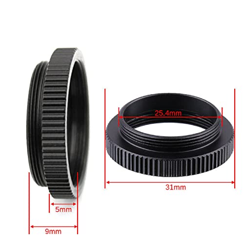 Evertech 4Pcs 5Mm Camera C-Mount Lens Adapter Ring Extension Tube C To Cs Mount Lens Black Aliminum Adapter For Most Types Of Cctv Security Cameras #TOP2