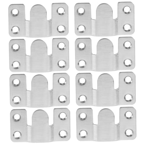 AUTSUPPL 8セット ステンレス製ベッドフレームブラケット 壁付け棚受け具兼用 頑丈で見えない家具用具 簡単取付けの隠し吊り下げ具