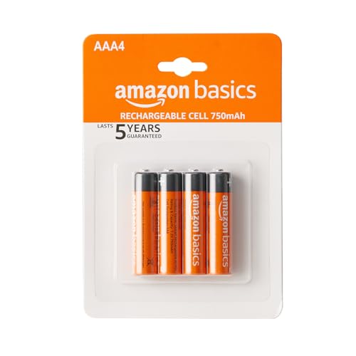 Image of Amazon Basics AAA Rechargeable 750 mAh Batteries | Ready-to-use | Pre-Charged Ni-MH Batteries (Pack of 4)