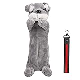 JNGUOSICN Plush Pencil Case Cute Animal Dog Pencil Pouch Pen Bag with Handle Pen Holder Zipper Stationery Bag for Study School Supplies