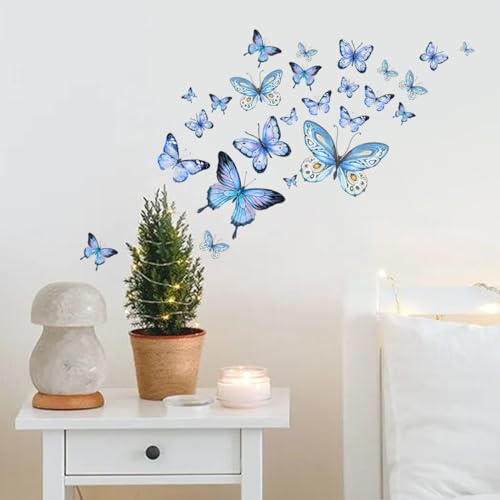 Vinilos Decorativos Mariposa Azul Luminoso para Hogar miniatura 4